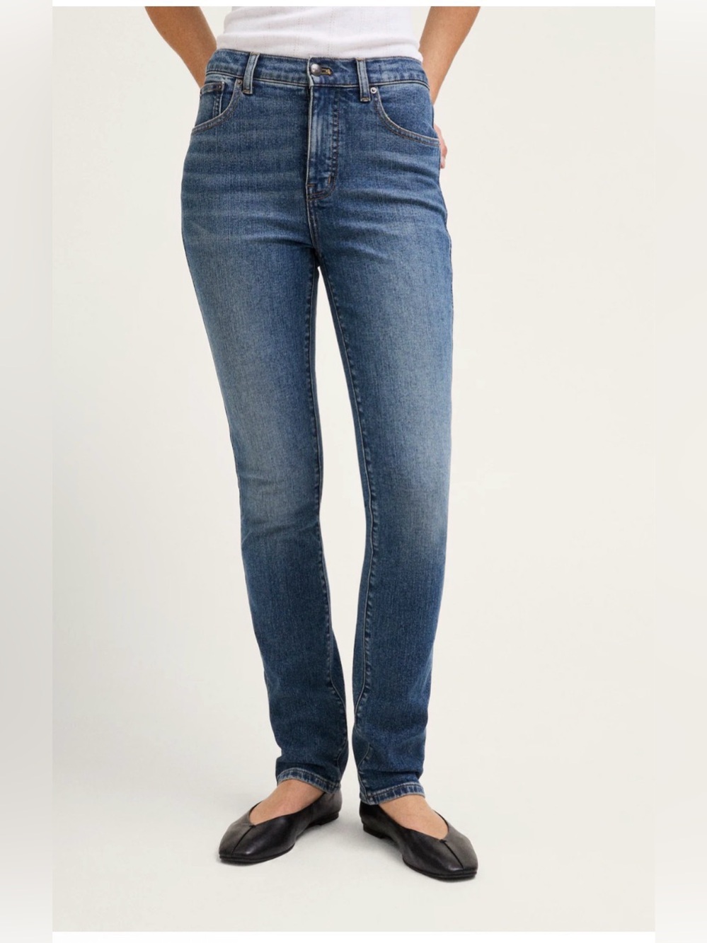 Madewell the pencil jeans, High-Rise Straight Jeans, Medium Blue, Size 24